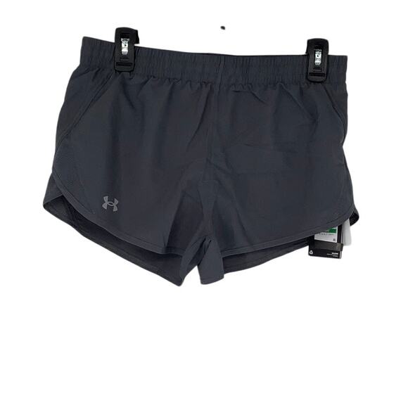 Under Armour Girl's Youth L Gray Fly By 3" Shorts Athletic Performance OS23-18 - Picture 1 of 8